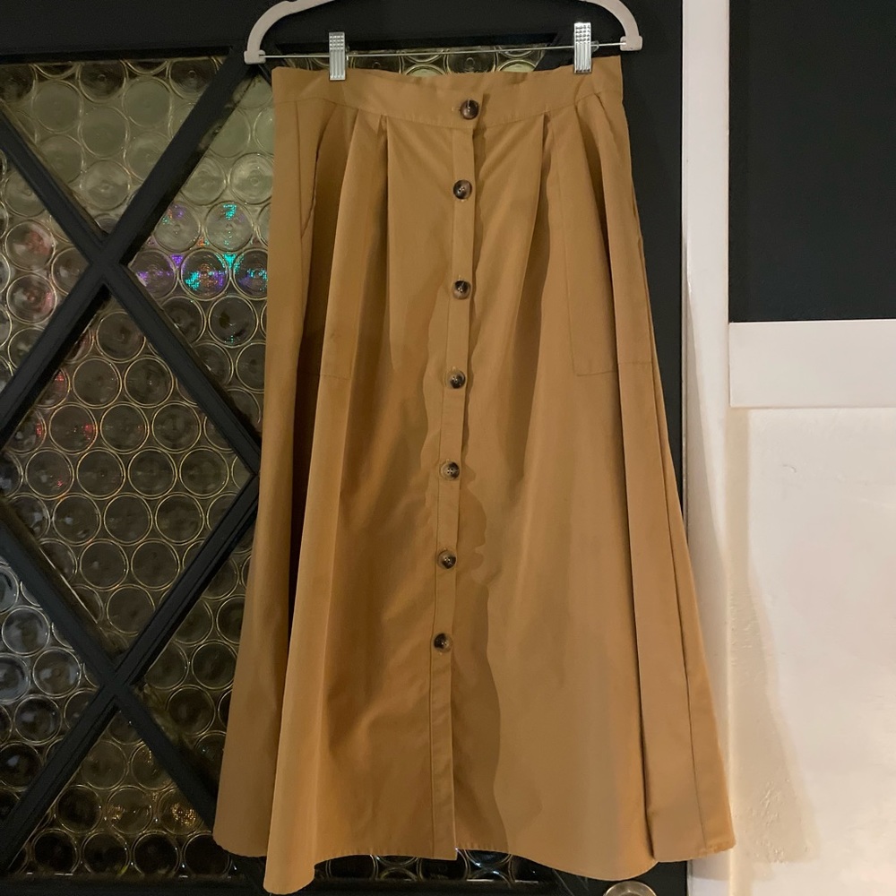 SHEIN L mustard yellow long skirt